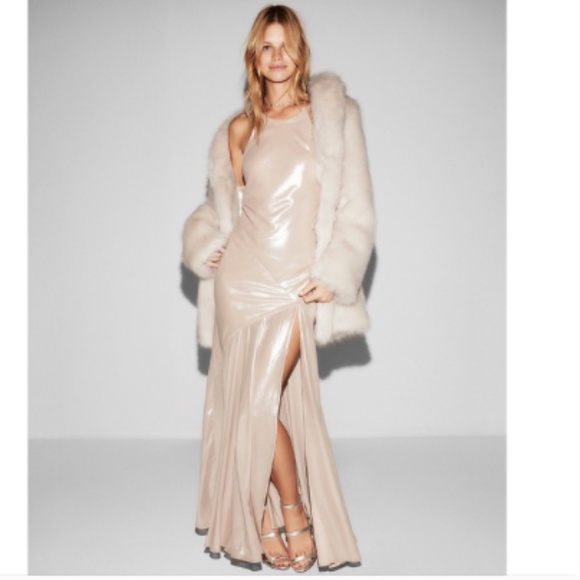 Express black halter open back satin maxi dress - Picture 3 of 14